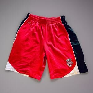 Men's Colosseum Athletic Shorts Size L Red Mesh Wisconsin Badgers